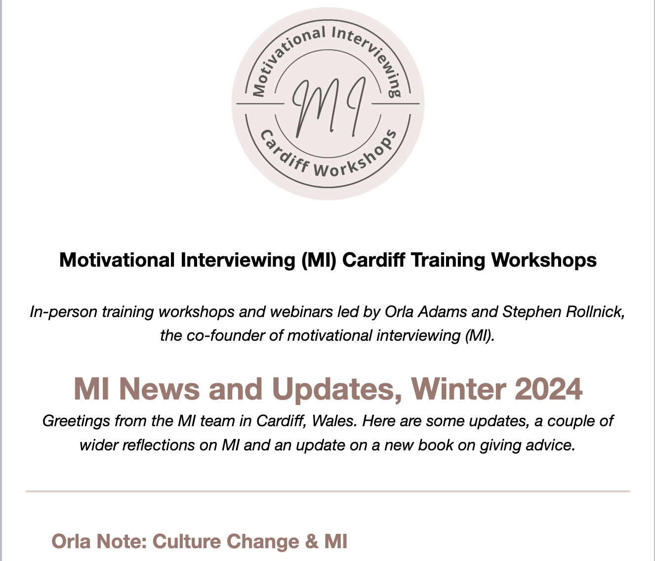 MI news and updates, Winter 2024