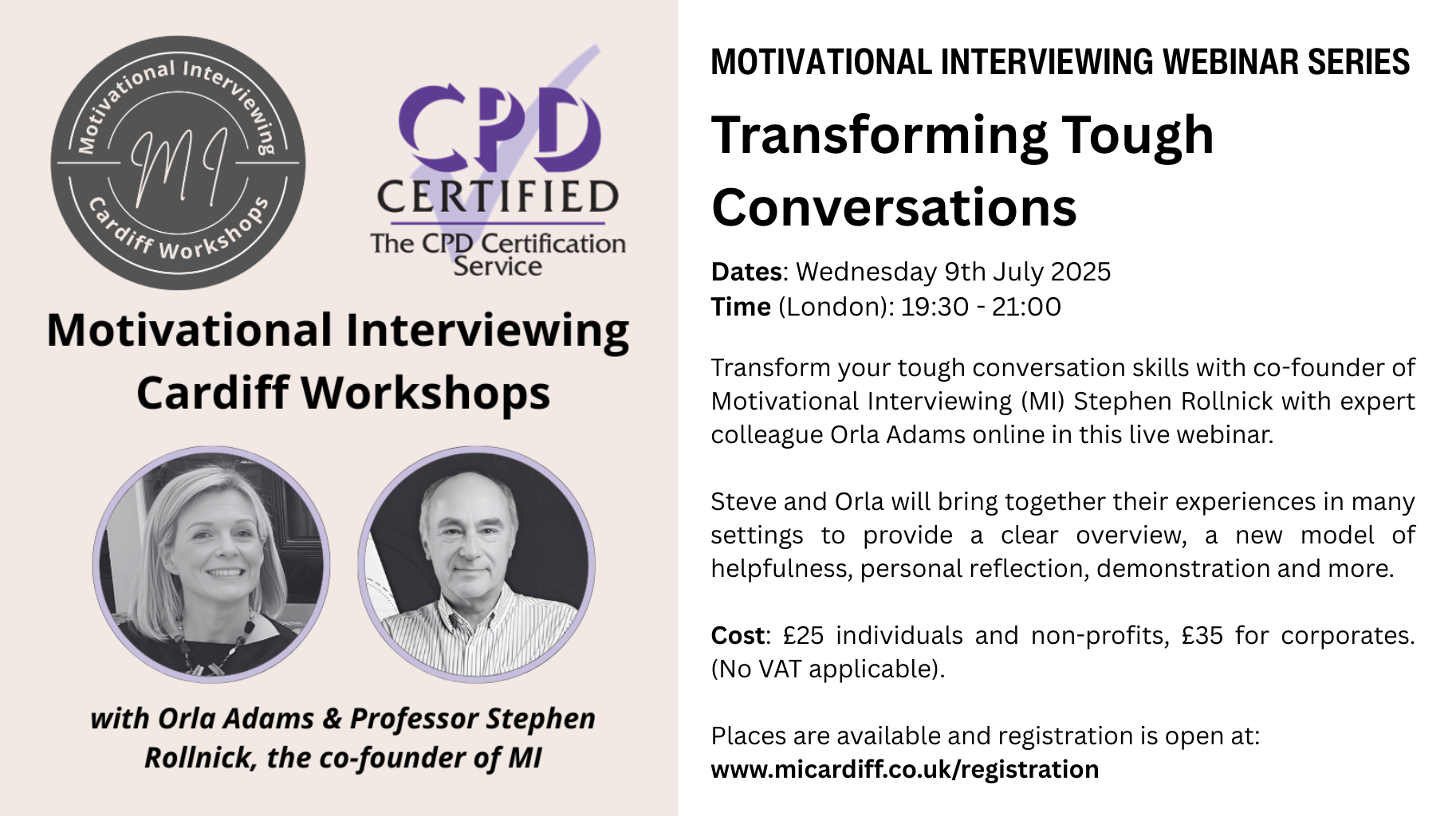 Motivational Interviewing Founders Webinar with William Miller and Stephen Rollnick with expert colleagues Terri Moyers and Orla Adams